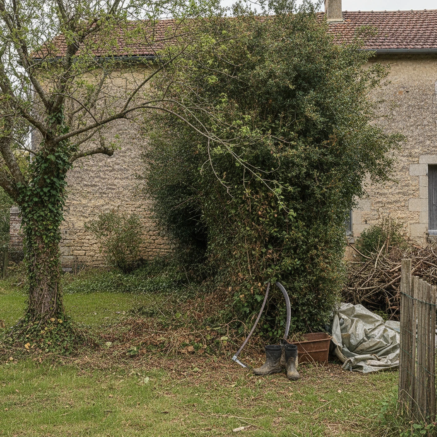 Haie dense débordant avant taille à Anduze