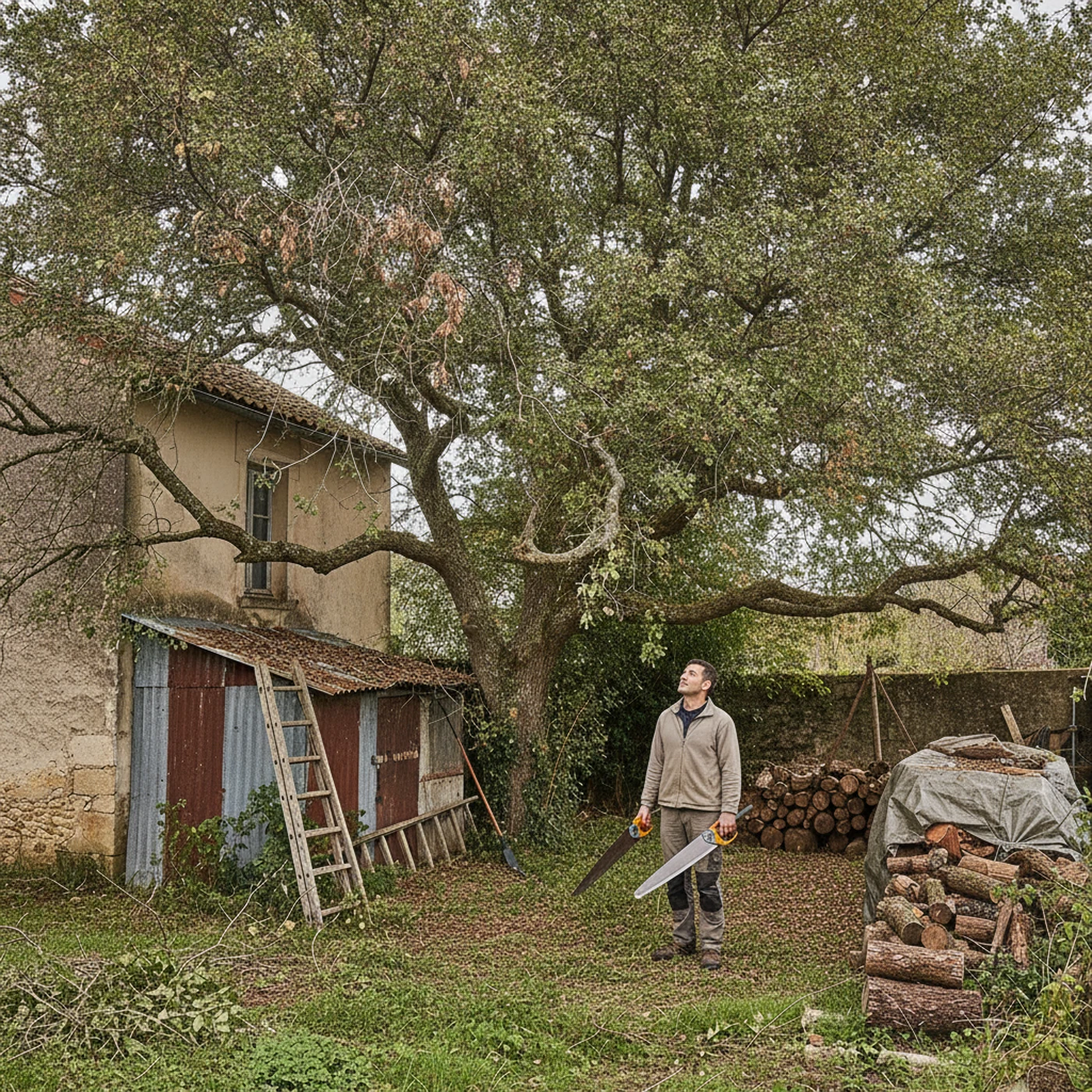 Parcelle débroussaillée et accès dégagé à Saint-Hilaire-de-Brethmas