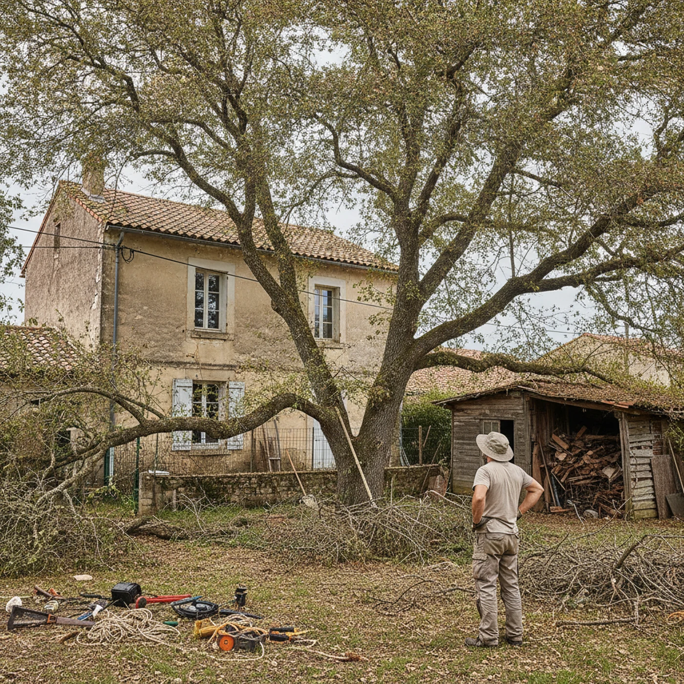 Terrain embroussaillé avant débroussaillage OLD à Saint-Privat-des-Vieux